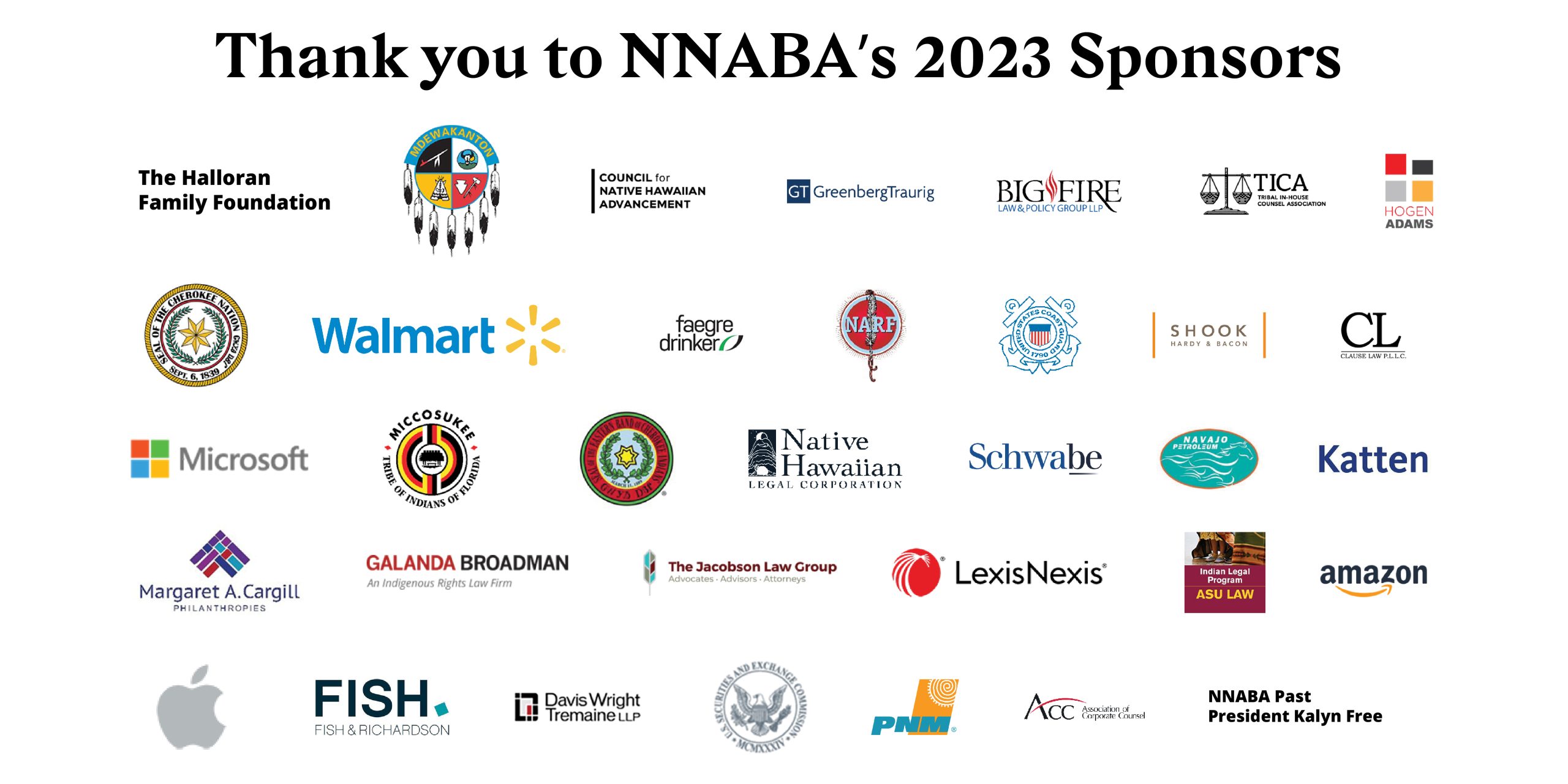 Thank you to NNABA’s 2023 Sponsors